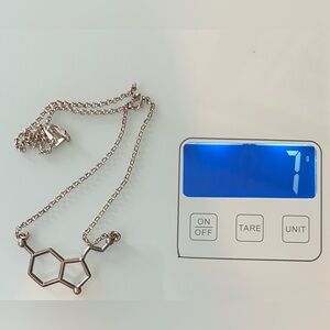 18” Sterling Silver Seratonin Molecule Necklace